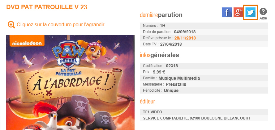 DVD Patrouille V23 Popup